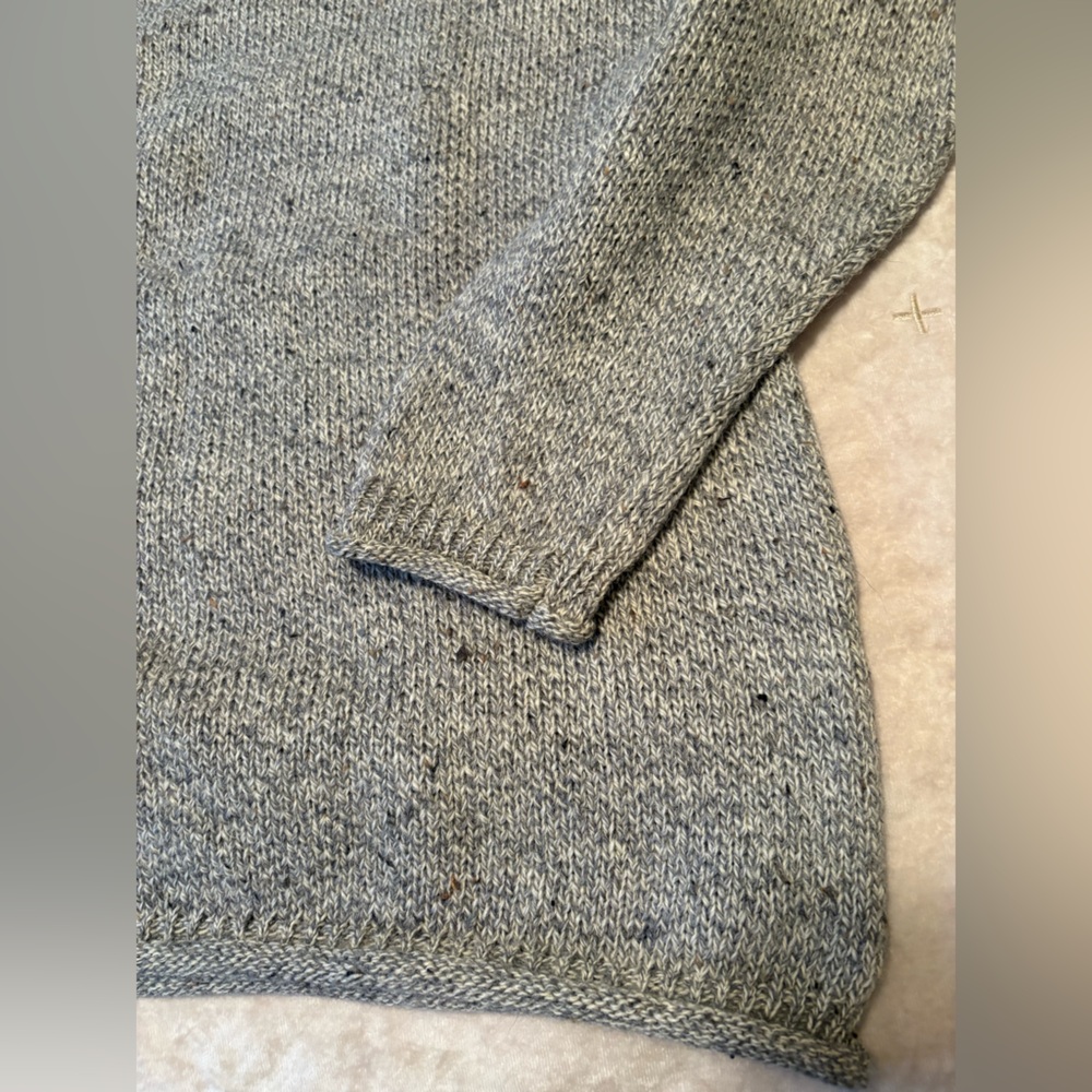 Carraig Donn Gray Speckled New Wool Knit Ireland Sweater Oversized Women’s Sz M - Picture 8 of 14